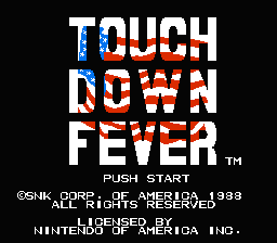 Touch Down Fever title screenshot